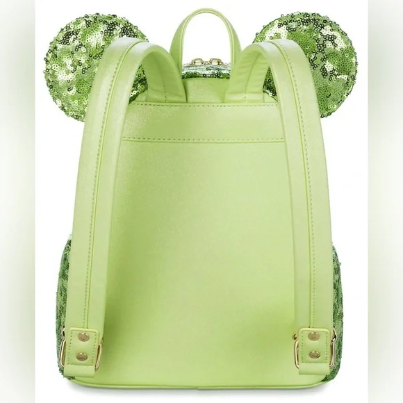 Tinkerbell Green Sequin Hidden Mickey Loungefly - Picture 2 of 4
